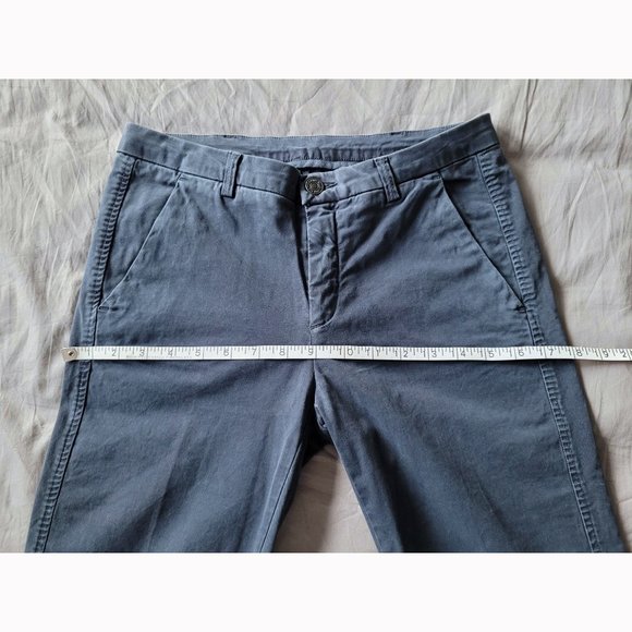 NWOT 7FAM Blue Cotton Twill Straight Leg Pants (Size 26) - Picture 10 of 10